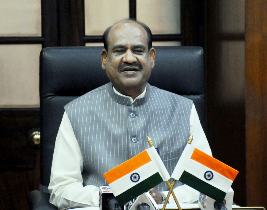 New Delhi: Lok Sabha Speaker Om Birla addresses the media at the Parliament in New Delhi, Friday, Dec. 23, 2022. (Photo: Qamar Sibtain/IANS)